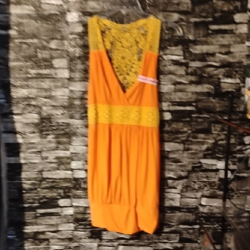 Eve Orange and Yellow Lace Dress
